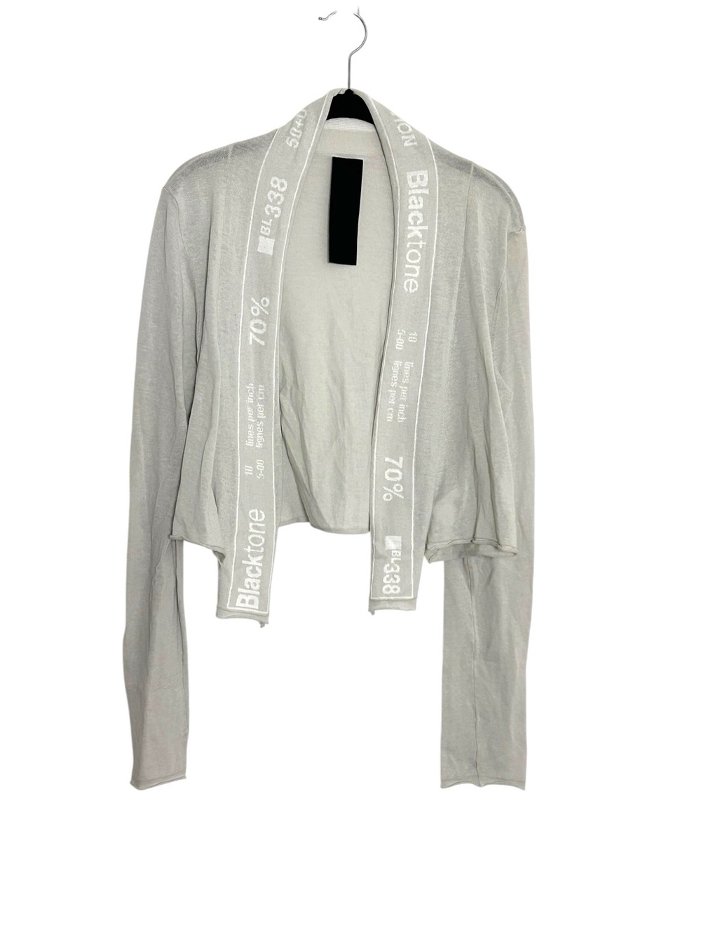Rundholz Blacktone Gray 100% Cotton Cropped Open Front Cardigan M Avant Garde La